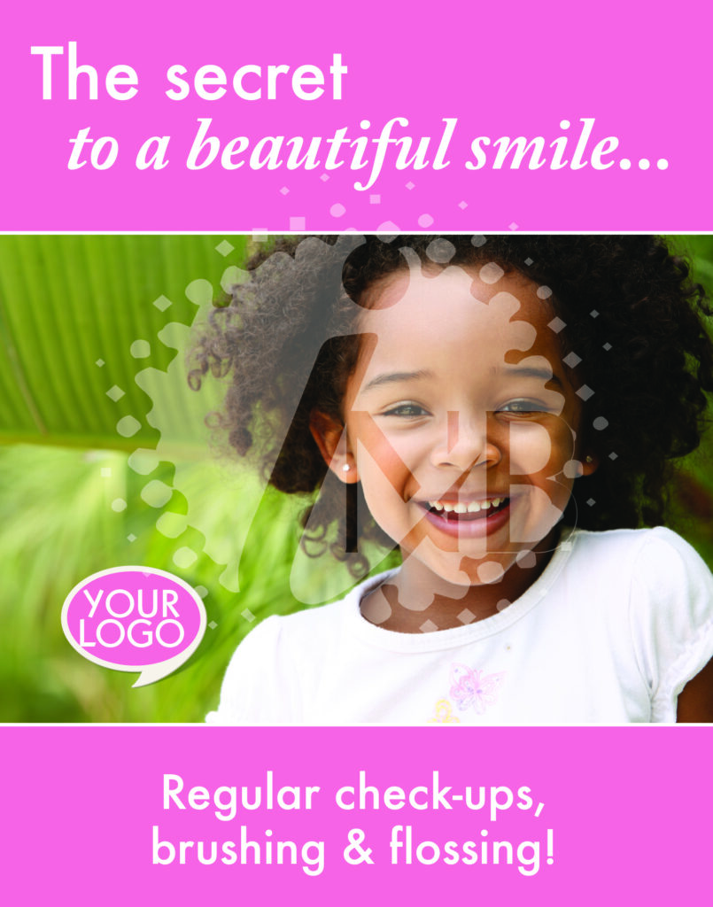 Poster-F1012-805x1024 smiling girl on dental checkup poster