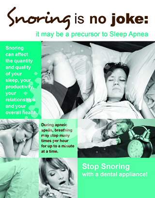 Dental Posters -8 TMDWatermark Snoring Is No Joke Sleep Apnea Dental Poster